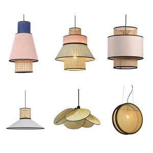 Lustre en rotin Salon Simple Moderne Créatif Personnalité <span class=keywords><strong>Tissu</strong></span> Hôtel Japonais Restaurant Pendentif Lumière - Product Image 2