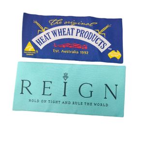 Manufacturer Satin Folded <b>Small</b> Woven Size Label Iron on Custom High Quality Damask Woven Labels for Clothing - Product Image 3