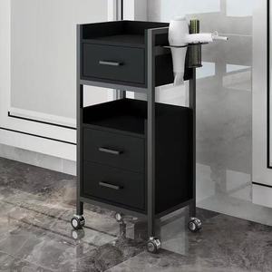 Venta directa de fábrica: Carro de peluquería portátil de alta calidad para salón de belleza, negro y dorado - Product Image 5