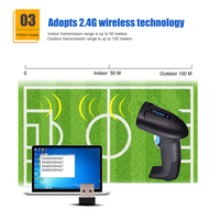 Vente directe d'usine, lecteur de codes-barres portable, lecture automatique, lecture continue, lecteur de codes-barres 2D sans fil BT