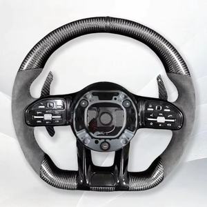 Volant de direction en cuir personnalisé Accessoires de voiture pour Mercedes Benz W212 W203 W205 W222 W213 Cls <span class=keywords><strong>Gle</strong></span> Glc 43 E63 <span class=keywords><strong>E53</strong></span> C63 <span class=keywords><strong>AMG</strong></span> - Product Image 1