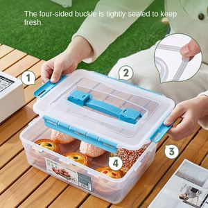Recipiente Clásico Transparente Portátil Hermético Multifuncional para Almacenamiento de Alimentos, Rectangular, de PP, para Refrigerador - Product Image 5