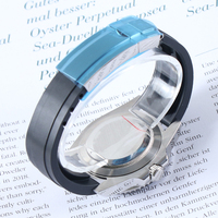 Reloj de Lujo para Hombre SIN LOGO NH35 Sub, Esfera con Fecha, Movimiento Mecánico Automático, Cristal de Zafiro, Resistente al Agua 10 Bar, Correa de Goma