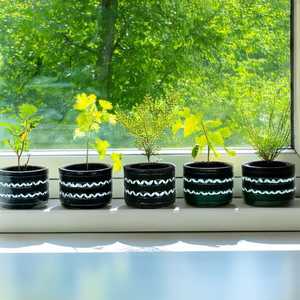 Black Stylish Flower <b>Holder</b> for Living Room Home Tabletop Greenery Decorative Indoor Planter Office Desk <b>Pot</b> Décor - Product Image 1