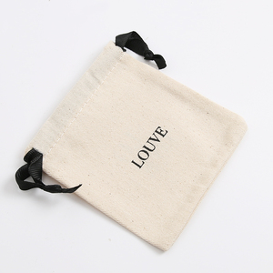 Sac à cordon en coton sergé, pochette en coton, sac de rangement, sac en tissu réutilisable, sac cadeau, sac d'emballage pour bijoux, petit organisateur - Product Image 4