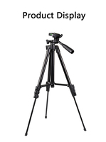 Trépied photo en aluminium réglable de 1,02 m avec support universel pour téléphone, fixation pour appareil photo reflex numérique/projecteur, conception portable à verrouillage rapide pour