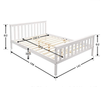 Lit Double en bois blanc de Style moderne, pour adultes, enfants et adolescents, cadre de lit plateforme en bois massif
