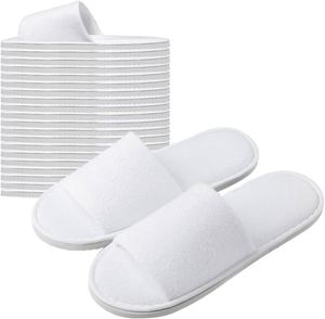 Chaussons jetables de luxe pour hôtel, personnalisables avec logo OEM, en polaire corail, semelle EVA souple, recyclables et lavables - Product Image 1