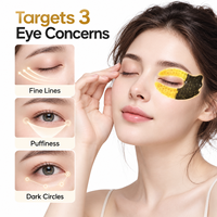 Masque pour les yeux en hydrogel contour complet Papillon, marque privée OEM, avec or 24K, caviar, algues et collagène hydrolysé cristallin