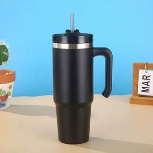 304 Stainless Steel Road Trip Tumbler 30oz Vacuum Insulated Car <b>Cup</b> <b>With</b> Handle <b>Straw</b> Bulk Wholesale - Product Image 2