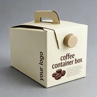 Boîte à café et boissons en papier kraft durable, jetable, biodégradable, écologique, recyclable, avec impression numérique et poignée, pour restaurants