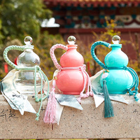 Bouteille en verre de luxe, nouvelle, de haute qualité, vente directe, design unique, forme de gourde, 250 ml, 375 ml, 500 ml, bouteille de boisson