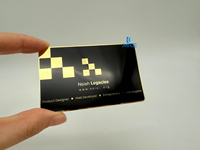 Metal Acero Inoxidable Tarjeta De Visita Espejo Plata