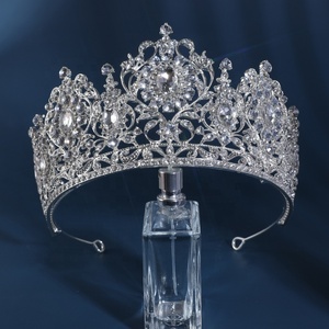 Diadèmes <span class=keywords><strong>de</strong></span> mariage personnalisés <span class=keywords><strong>de</strong></span> style baroque, beauté argentée, diamants AB, <span class=keywords><strong>fleurs</strong></span>, or rose, cristal, couronnes <span class=keywords><strong>de</strong></span> fête pour les gagnantes - Product Image 4