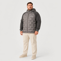 Chaqueta Acolchada Casual para Hombre, 90% Plumón, con Capucha, Cierre Completo, Bolsillos, Mangas Tejidas, Invierno, Tallas Grandes y Extra Grandes, 6XL 7XL