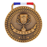 Meilleure vente médaille de marathon personnalisée de qualité de cyclisme de sport en métal en laiton antique médaille de sport en métal avec logo de forme personnalisé pour la vente en gros
