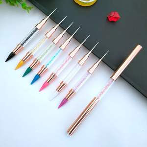 新しいダブルヘッドネイルアートスポットクレヨンワックス銅ヘッドアクリル自己完結型スティッキーネイルアートポイントドリルペン - Product Image 2