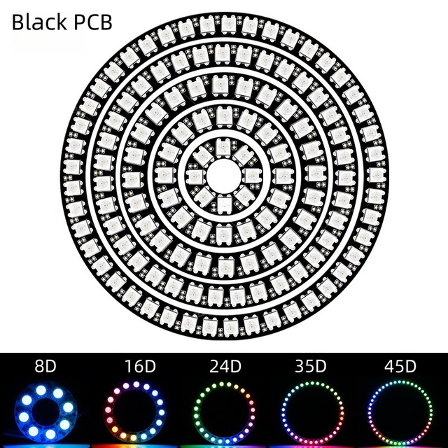LED RGBIC WS2812B Circular Ring Full-color Individually Angel Eye Hard Plate Pixel Light 5050 Smart Magic Dream Programmable