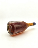 Bouteille à liqueur en verre transparent, vente en gros et logo personnalisé, bouteille côtelée verticale à taille cintrée, 500ml 700ml 750ml, produit phare