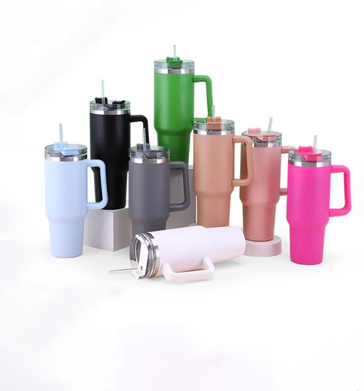 Top Seller 2023 New Arrival 40oz Stainless Steel Mug with Handle Tumbler Water Bottle STLY Cup Adventure Quencher