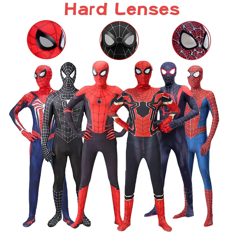 In-stock Multiple Spider man Zentai Jumpsuit Adult Halloween Costumes for Men Disfraz de Spiderman Cosplay Costume