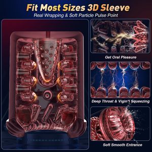 Juguetes Sexuales Impermeables con Control por Aplicación LCD e IA, Vibrador Automático con Movimiento de Empuje, Rotación, Succión y Lamido, Masturbador Masculino, Bomba para Agrandar el Pene - Product Image 6