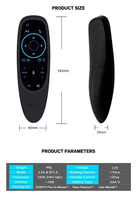 Remote Kontrol Suara Pintar Mode Ganda Nirkabel 2.4G BT5.0 dengan Giroskop 6 Sumbu untuk Gerakan Bebas Air Mouse untuk Smart TV