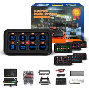 Combination Switch 8-Channel LED Panel Fuse Control System for Cars RVs Ships <b>Yachts</b> Retrofit Upgrade ABS Zinc Alloy - Product Image 2