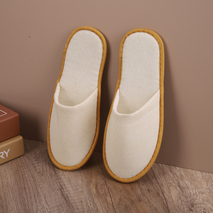 Pantoufles d'hôtel jetables en lin à semelles antidérapantes <span class=keywords><strong>de</strong></span> 6mm avec Logo - Product Image 3