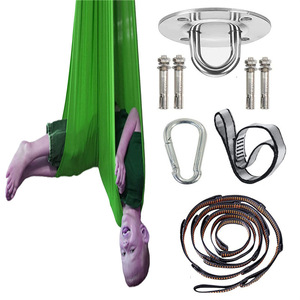 Hamac élastique pour enfants, capacité de charge de 100 kg, tissu en polyester teint, portable, pour l'intérieur et l'extérieur, yoga, loisirs, hamac suspendu - Product Image 3