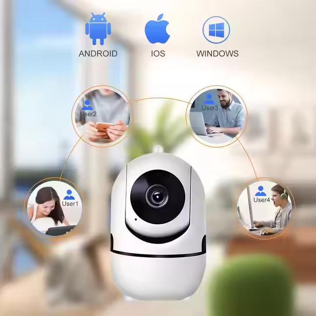 1080P HD Indoor WiFi Security Camera 360° Rotation Smart Motion Track Wireless Home Camera Two-Way Audio Infrared Night Vision