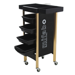 आधुनिक डिजाइन नाई की दुकान उपकरण हेयरड्रेसिंग टूल गाड़ी के साथ काले प्लास्टिक दराज सैलून भंडारण ट्रॉली - Product Image 1