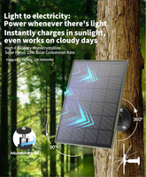 Wistino Panneau Solaire de Charge Étanche Portable 3W pour Caméra de Sécurité CCTV Sans Fil à Batterie