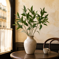 Tige d'eucalyptus artificielle de 100 cm, branche verte patinée pour grand vase, installation florale pour arche de mariage bohème, vente en gros