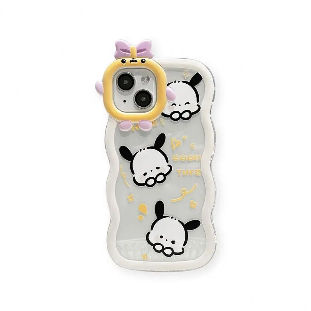 Wholesale Cute Wave Edge Fashion Cartoon Dog Transparent Mobile Phone Case Cover for iPhone 15 14 13 12 X Pro MAX 7/8 plus