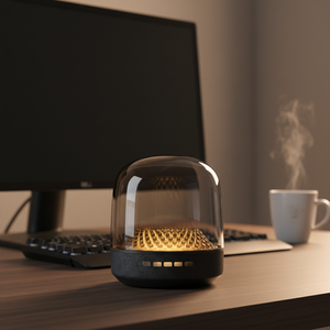 Haut-parleur transparent moderne avec lumières RGB, <span class=keywords><strong>Harman</strong></span> <span class=keywords><strong>Kardon</strong></span> Aura Glaze, 360 °   Son Surround - Product Image 2