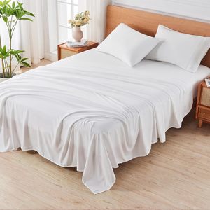 Luxury Hotel-Grade Microfiber Bedsheets Set <strong>King</strong> Size Striped 3D Technique Breathable Flat Bed Sheet &amp; Duvet Cover Deep Pocket - Product Image 2