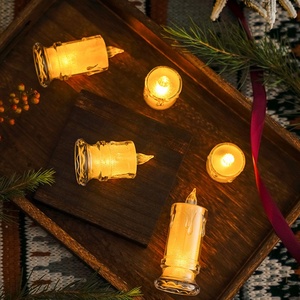 Bougies chauffe-plat électroniques coniques à <span class=keywords><strong>LED</strong></span> <span class=keywords><strong>Lampe</strong></span> d'ambiance chaude sans feu à piles longue durée - Product Image 4