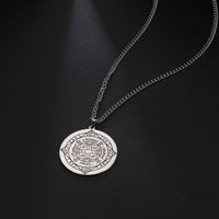 Myshape Fortune Wheel AGLA INRI Collier pour homme en acier inoxydable, amulette de richesse de Salomon, sceau des archanges Michel, Uriel, Raphaël, Gabriel