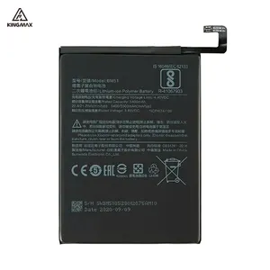 정품 다시 모바일 배터리 교체 셀 액세서리 브랜드 Xiaomi Max 3 BM51 배터리 Redmi MI에 대한 5400mah 용량