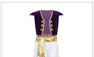 En gros Garçons Carnaval Cosplay <span class=keywords><strong>Prince</strong></span> Aladdin Costume TV Film Jeu de Rôle Enfants Halloween Vêtements Dorés - Product Image 5