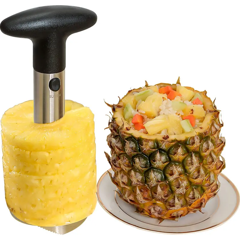 Utensilios de cocina de acero inoxidable fruta piña pelador Corer rebanador cortador