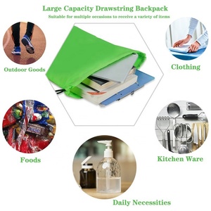 Sac de sport personnalisé avec logo imprimé, sac de voyage en polyester avec cordon de serrage pour le basketball, le marathon, sacs de sport pliables en nylon pour le shopping - Product Image 6