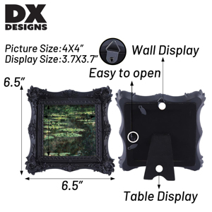 <span class=keywords><strong>Cornice</strong></span> Fotografica in Resina Vintage Oro e Nero DX Designs 4x4 5x5 Pollici, <span class=keywords><strong>Cornice</strong></span> Quadrata di Lusso per Esposizione Artistica Domestica - Product Image 5