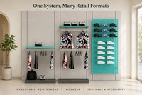 Système d'affichage mural universel, présentoir modulaire pour vêtements, étagère à rail perforé pour magasin de vêtements