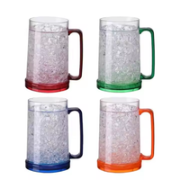 Gel congélateur à double paroi de 16oz avec logo de marque personnalisé tasses à bière rafraîchissantes en plastique pour bar de fête mariage camping