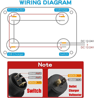 Dudukan Panel pengisi daya mobil QC 3.0, dudukan telepon 4-in-1 12-24v dengan Voltmeter LED dan Soket Daya