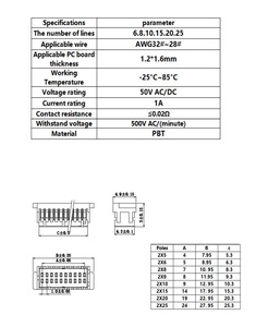 ขั้วต่อแบบมีพินขนาด 1.0 มม. ตัวผู้/ตัวเมีย สายเคเบิลแบบมีพิน ขั้วต่อแบบสองแถว ขั้วต่อแบบมีตัวเรือน ผลิตโดยโรงงาน JST ขั้วต่อแบบ 10-50 พิน - Product Image 2