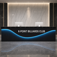Comptoirs de réception durables en MDF de style industriel pour salles de billard, bars, cafés e-sport, salles d'échecs, clubs de gym, boutiques et espaces de design