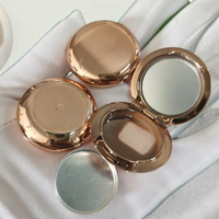 Y014 Mini Boîtier de Fard à Paupières de Luxe Or Rose, Emballage Cosmétique Vide, Contenant de Blush, Boîte Compacte à Poudre avec Miroir, Boîtes en Plastique de Qualité